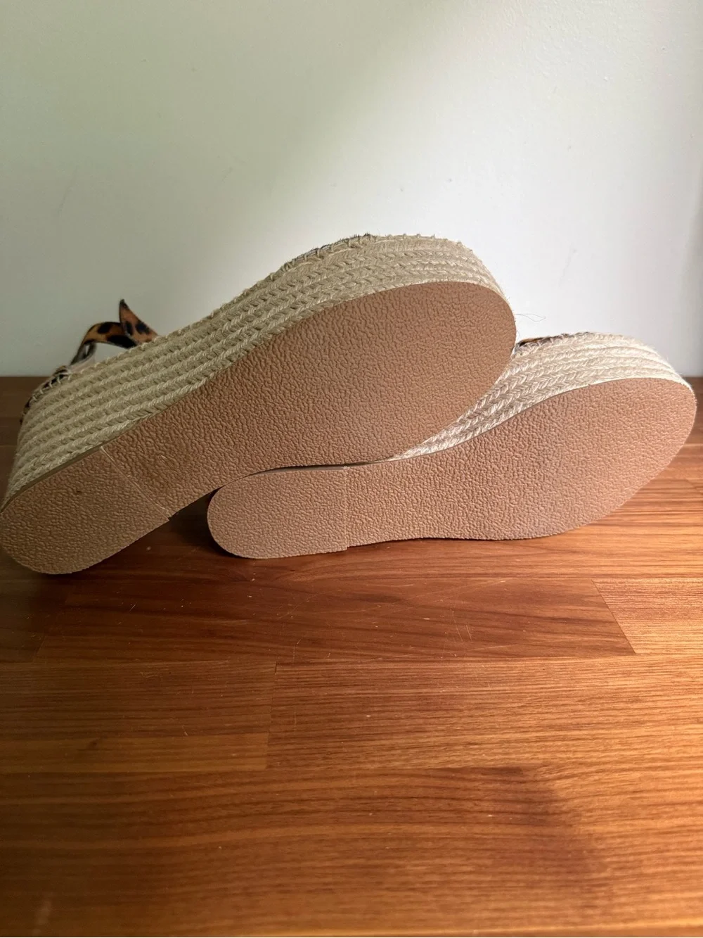 J.Crew Platform espadrille sandals in leopard calf hair, size 10